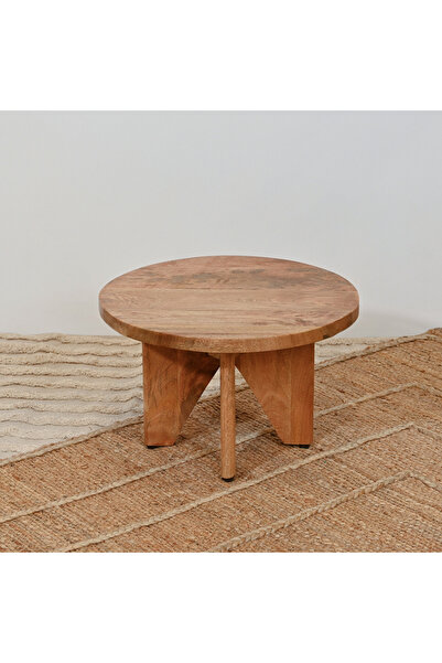 Crafted by Lifestyle Home Carving Solid Wood Low Stool - 45x28 cms
