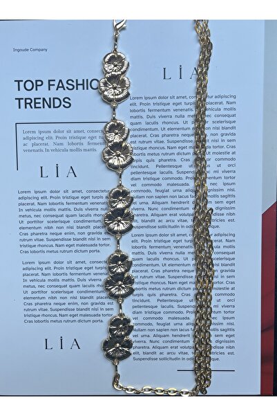 LİA KEMER Sooth 2 Floral Patterned Gold Chain Accessory for Jackets, Dresses, Pants, Evening Dresses, Body Chain, Beach Belt