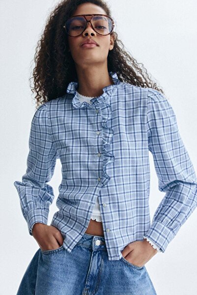 H&M Frill-collared cotton blouse