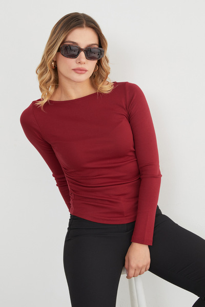 Fulla Moda Бокові драпіровані човникові коміри