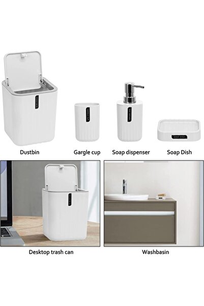 Generic Sanitary Wares Windo Bathroom Accessory Set - 4 Pieces, White, AR-435-8