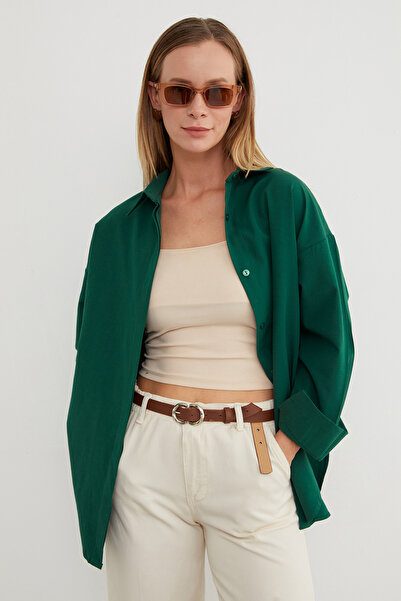 Fulla Moda Basic Slit Oversized Shirt