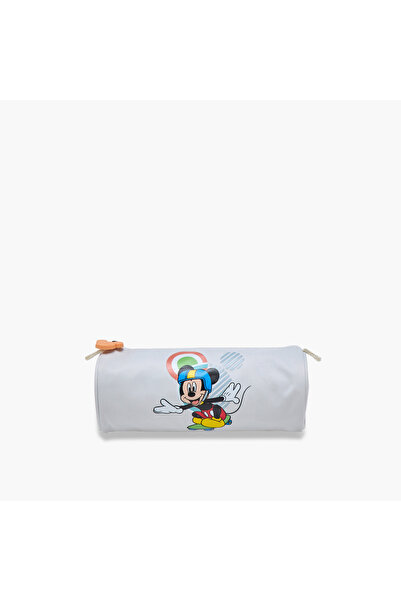 Disney Mickey Mouse Print Pencil Case with Zip Closure