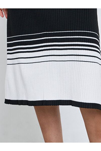 Styli Color Block Long Sleeves Sweater Midi Dress