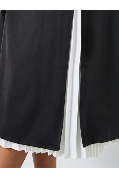 Styli Color Block Pleated Insert Blazer Midi Dress