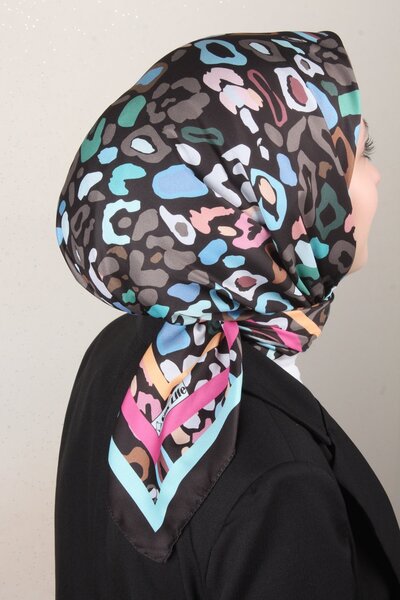 Silk Life Lotus Eşarp 4121-7 Siyah