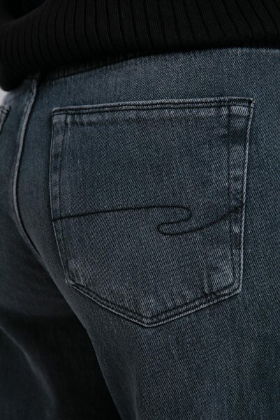 Lee Cooper Sandy High Waist Wide Leg Cut Wide Leg Gray Women's Jeans