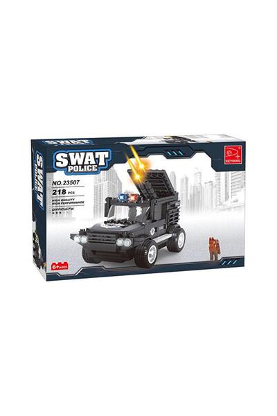 hak-iş oyuncak Swat Police Armored Vehicle 218 Pieces Building Block Set