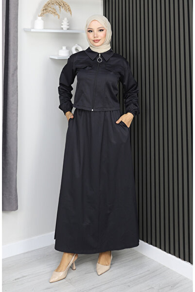 sefamerve Jacket Skirt Two-Piece Set 0184-05 Black