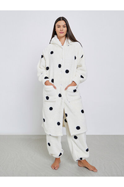Styli Fleece Spot Ear Hood Pocket Robe and Pyjama Set