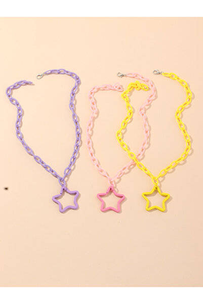 Take Two By Styli 3pcs Girl's Star Pendant Chain Necklace