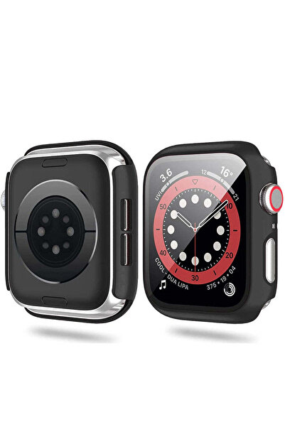 Casey Studios Husa cu Folie Apple Watch 3/2/1 - 38MM, Policarbonat Dur, Slim, Anti-Soc Full Screen, Black