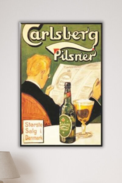 DURUSA Tablou tematic retro din MDF Carlsbesg, 30x20 cm, decor de perete cu i...