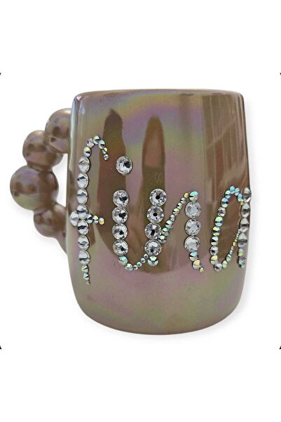 by Alexandra Vacarusi Personalized coffee mug with Swarovski Crystals and Preciosa Crystals, personalized gift