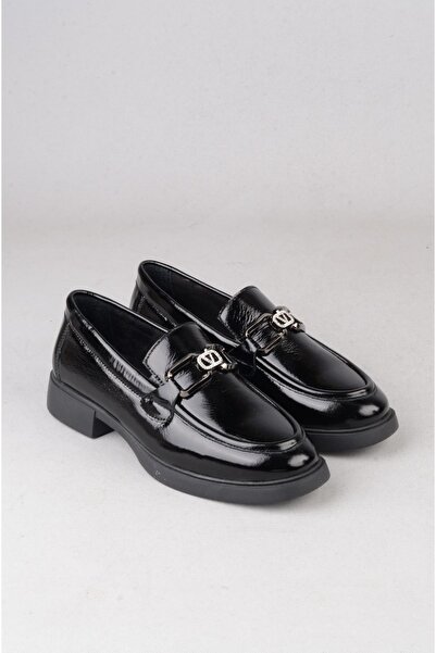 SEÇ KUNDURA Seç 581 Genuine Leather Men's Buckle Shoes Black Patent Leather