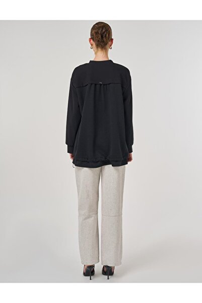 Kayra İşleme Detaylı Tunik - Siyah