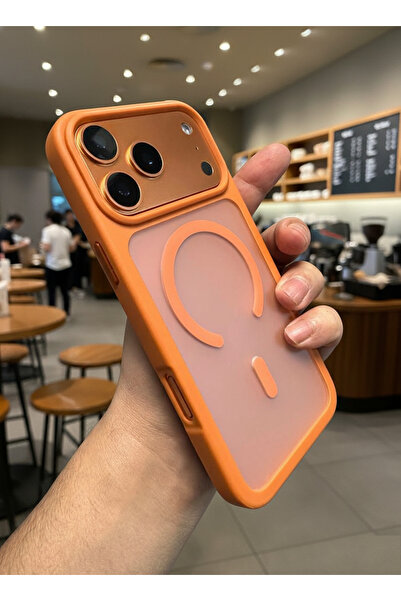 Fibaks iPhone 17 Pro Max Kılıf Kamera Çıkıntılı Magsafe Şarj Destekli Yumuşak Kenarlı Mat Kapak