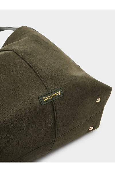Styli Olive Suede Look Hobo Bag