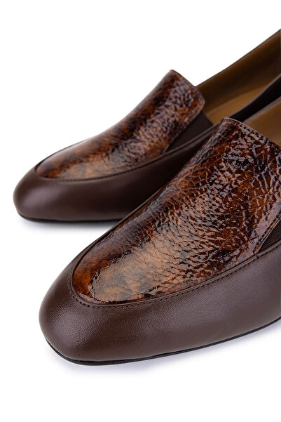 Tamer Tanca Women's Genuine Leather Brown Classic Shoes