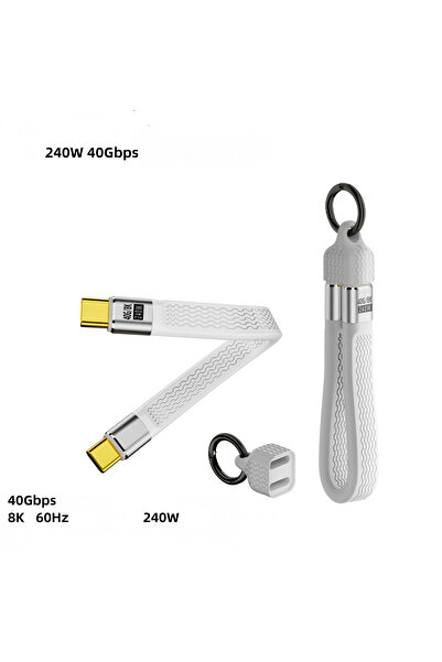 silabor USB 4.0 Esnek Kısa Kablo, Tam Özellikli Veri Kablosu, 40 Gb Aktarım P...