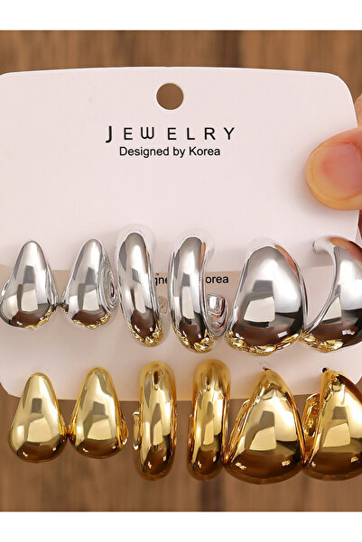 Take Two By Styli Set of 3 - Assorted Circle Alloy Earrings