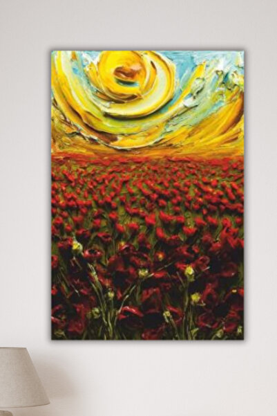 DURUSA Gülbahçesi, Ρετρό Πίνακας MDF με θέμα τον ήλιο, 30x20 εκ. 3mm MDF UV Ε...