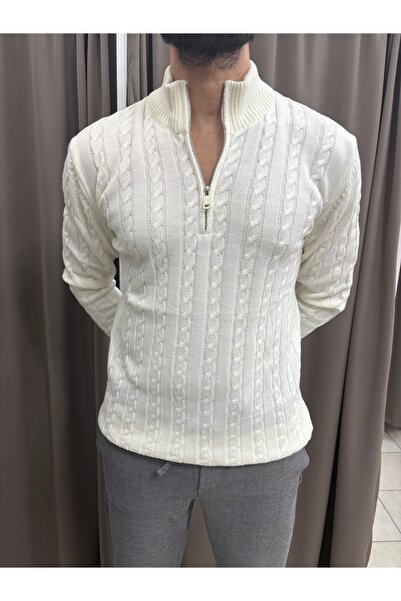 TUBA TOPTAŞ Stand-Up Collar Knitwear Men's Sweater