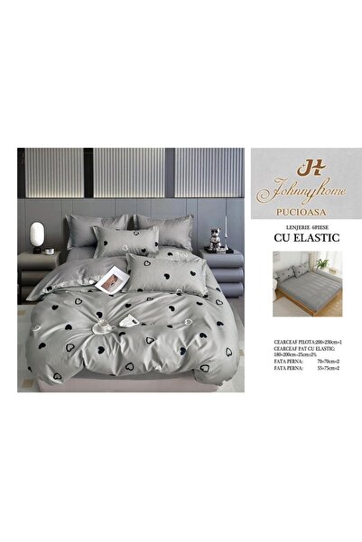 Inovius Lenjerie de pat cu elastic 6 Piese Luxury Johnny Home Pucioasa DSIPRO68