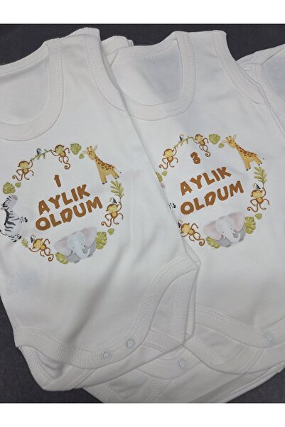 lupi Baby Bodysuit, I'M a Month Old, Written on It, 12 Pieces.