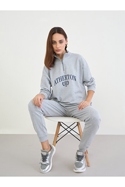 Styli Grey Oversized Longline Sweatshirt and Joggers Co-Ords