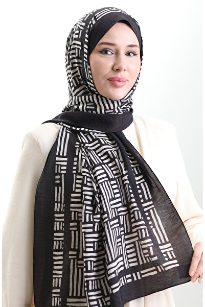 sefamerve Karaca Natural Fiber Shawl 82008-12 Black