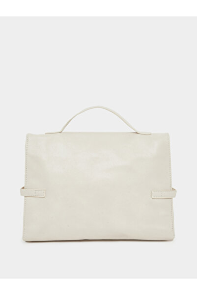 Styli Cream Flap Over Crossbody Bag