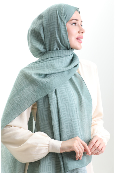 sefamerve Karaca Natural Fiber Shawl 82008-14 Mint Green