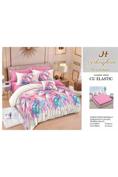 Inovius Bed linen with elastic 6 pieces Luxury Johnny Home Pucioasa DSIPRO50