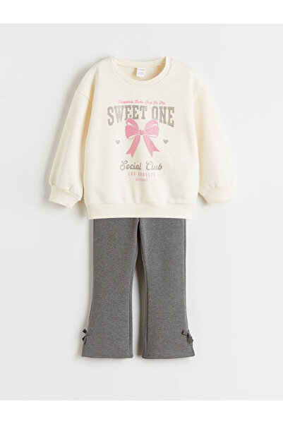 LC Waikiki Crew Neck Girl's Sweatshirt and Tights