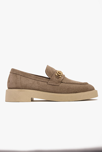 West To West حذاء لوفر نسائي بإبزيم معدني – حذاء كاجوال من الجلد الطبيعي والجلد السويدي