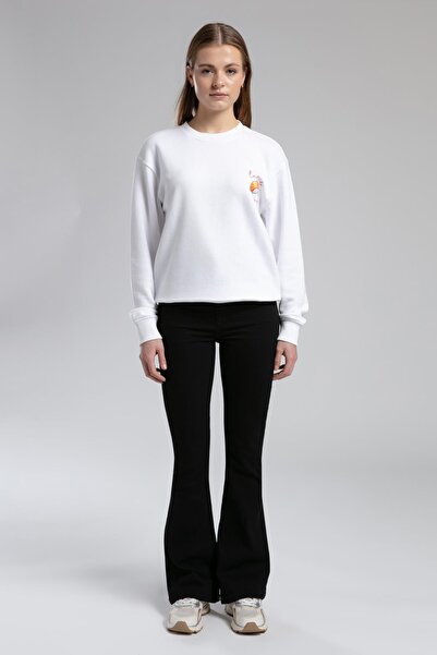 Lee Cooper Дамски черни дънки Луна с висока талия, испански крой и широки кра...