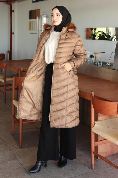 Missvalle Hooded Puffer Jacket Brown 6155