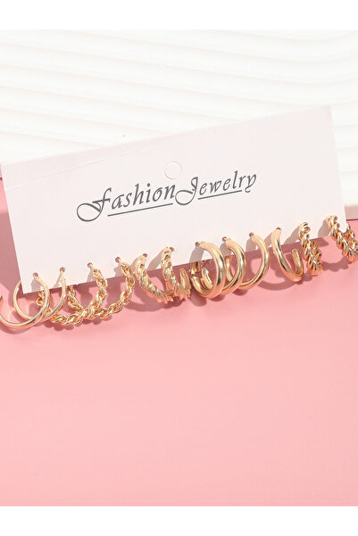 Take Two By Styli Set of 6 - Gold Hoop Earrings Set