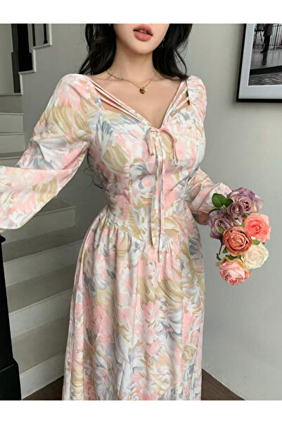 Take Two By Styli فستان ماكسي بطبعة زهور على شكل حرف A