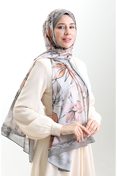 sefamerve Σάλι από γαλλικό μετάξι Hanzade 70330-06 Γήινο καφέ