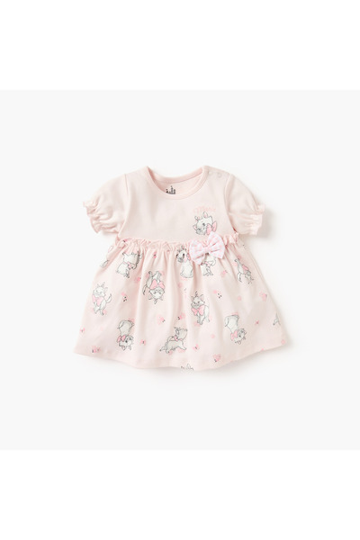 Disney فستان ماري كات بطبعة A-line مع رقبة دائرية وأكمام قصيرة