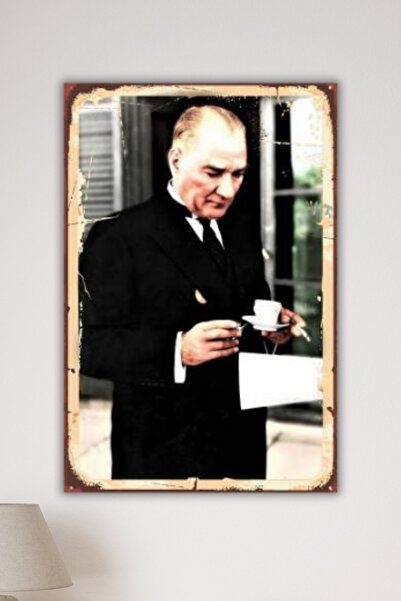 DURUSA Τραπέζι ρετρό MDF με θέμα Μουστάφα Κεμάλ ΑΤΑΤΟΥΡΚ, 30x20 εκ., 3 χιλιοσ...