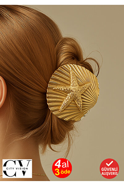 cityvision Agrafă de păr din metal cu design stea de mare și scoici de mare, ...