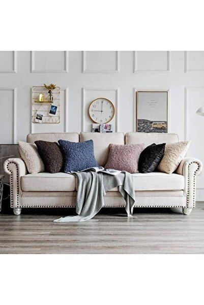 GHZAL Home Collection Teddy Curly Plush Set (4 Pieces) Two Large and Two Small Sofa Covers Seating Area Only 3,3,1,1,