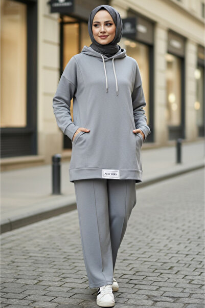 TOFİSA طقم مزدوج الجيوب من نوع Vortex باللون الرمادي - 27982-GRI