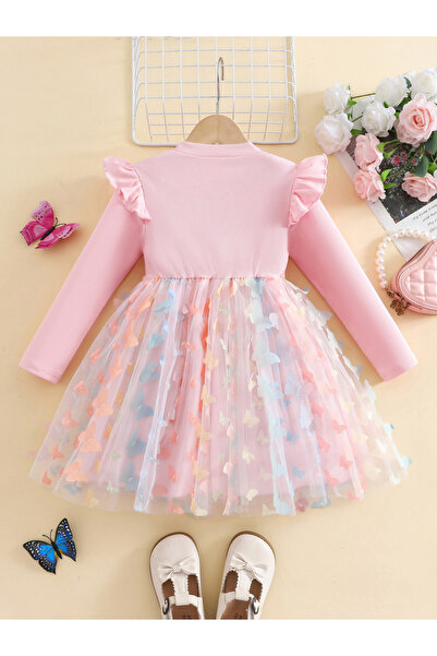 Take Two By Styli Ruffled Detail Mesh Hem Dress