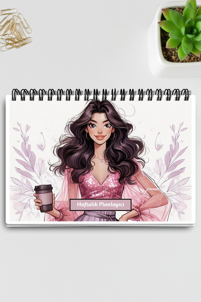 qoeuyl boutique Coffee Girl Model:2 A5 Телескопічний спиральний список справ Тижневий планувальник