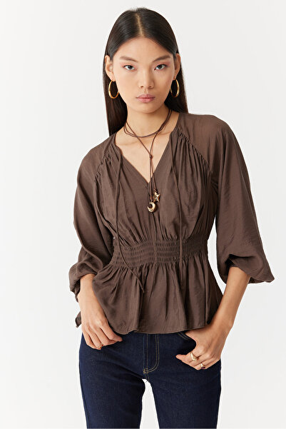 PAULMARK Women's Gather Detailed Blouse