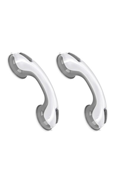 HAPPY JOKER Set of 2 Bathroom Safety Handles with Suction Cups, 30 cm, white-gray –